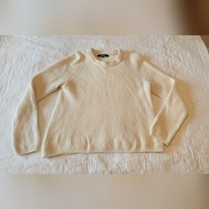 Quince womens cashmere Fisherman crewneck size large in ivory